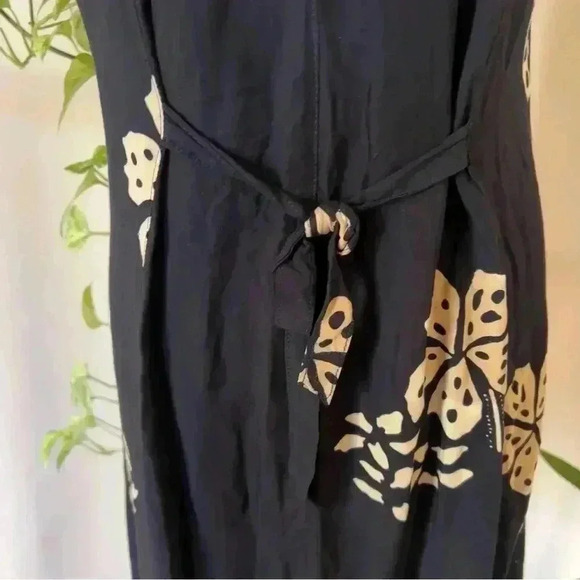 90s YF Young Fashion Black Beachy Button Dress - Size Medium - Picture 3 of 7